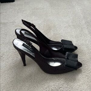 White House Black Market Black and Red Peep-Toe Heels